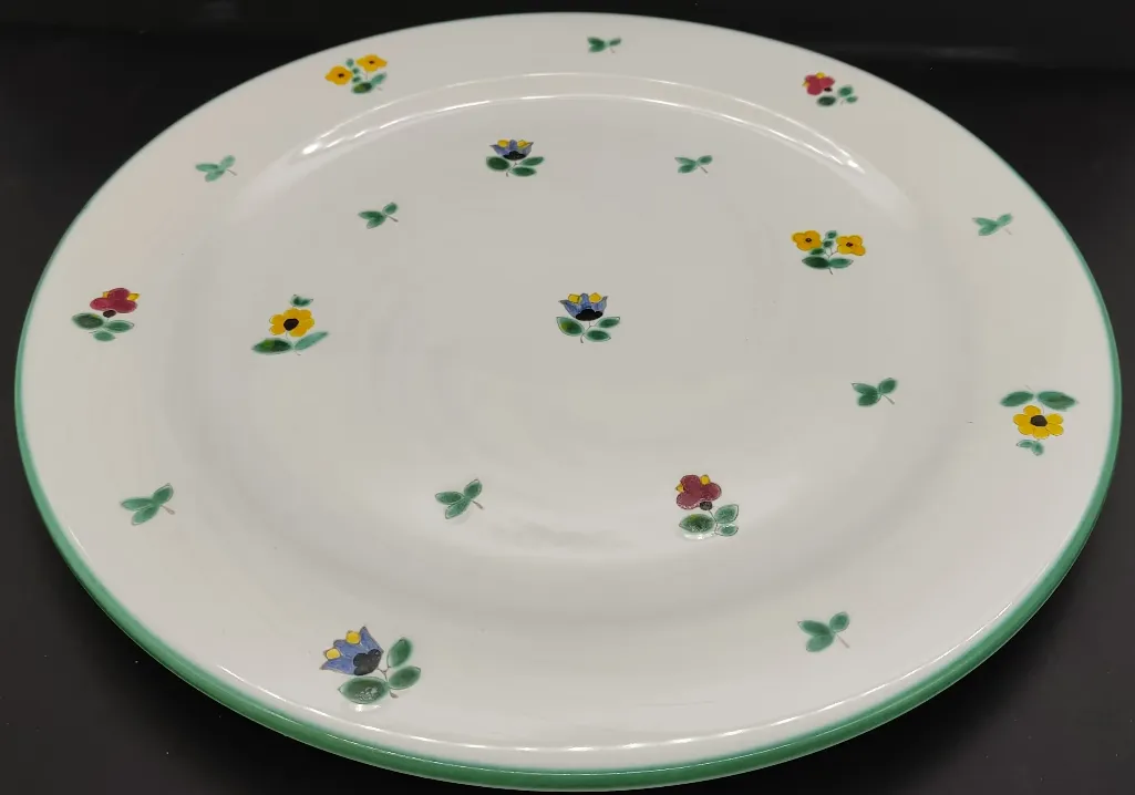 Gmundner Porzellan/Keramik Streublumen Speiseteller ∅ ca 28cm – Bild 2