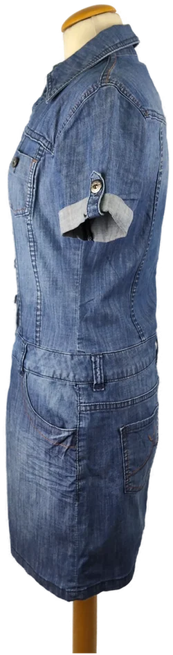 Minikleid s.Oliver Baumwolle Jeans-Look | Jeans-Chic – Vorschau 2