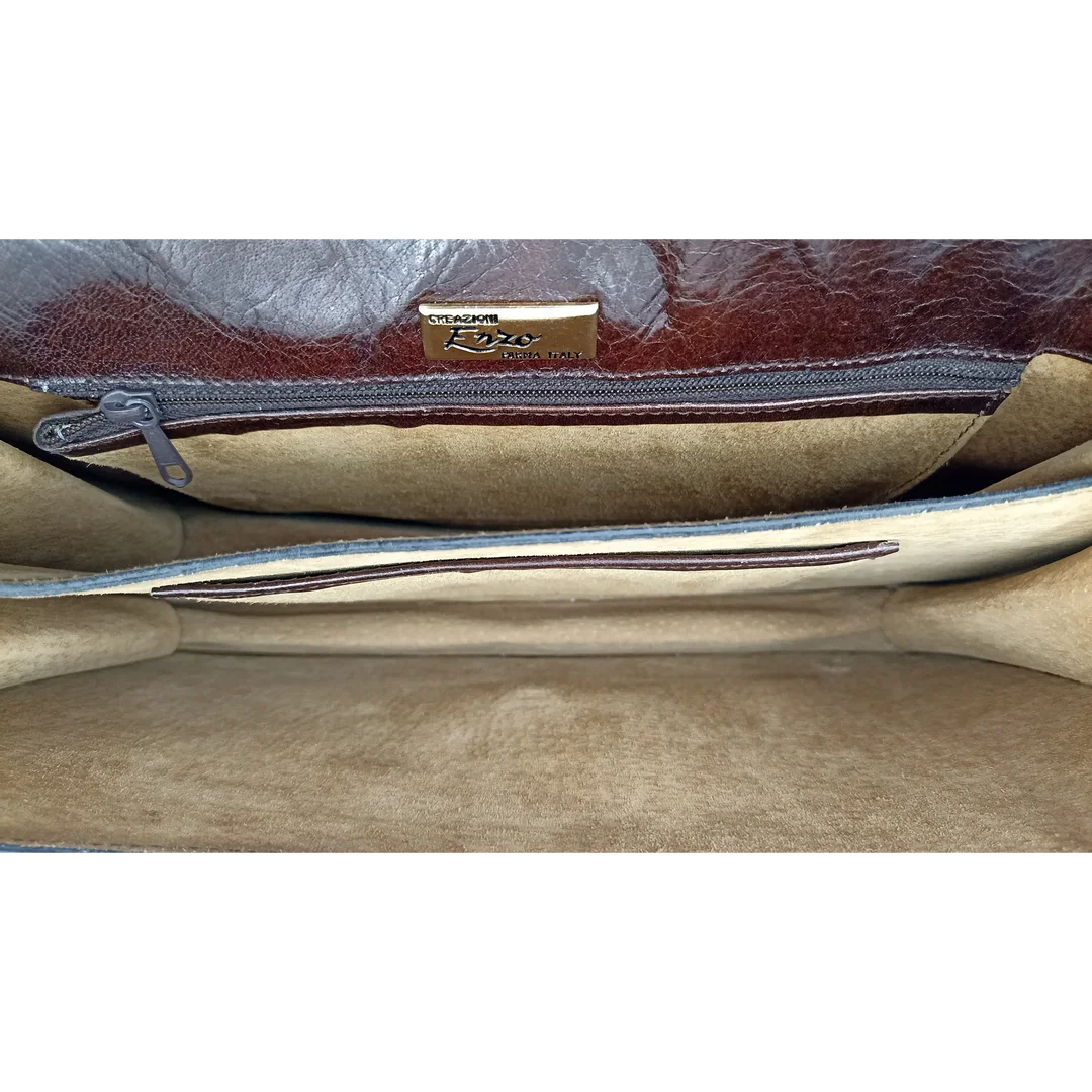 Vintage Rauledertasche Damen braun – Bild 6