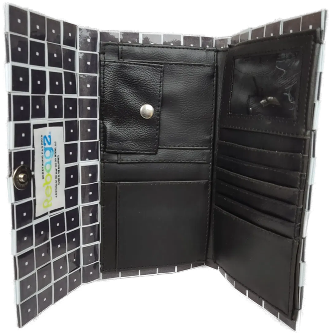 Rebagz Upcycling Damen Portemonnaie schwarz/weiß - Bild 1