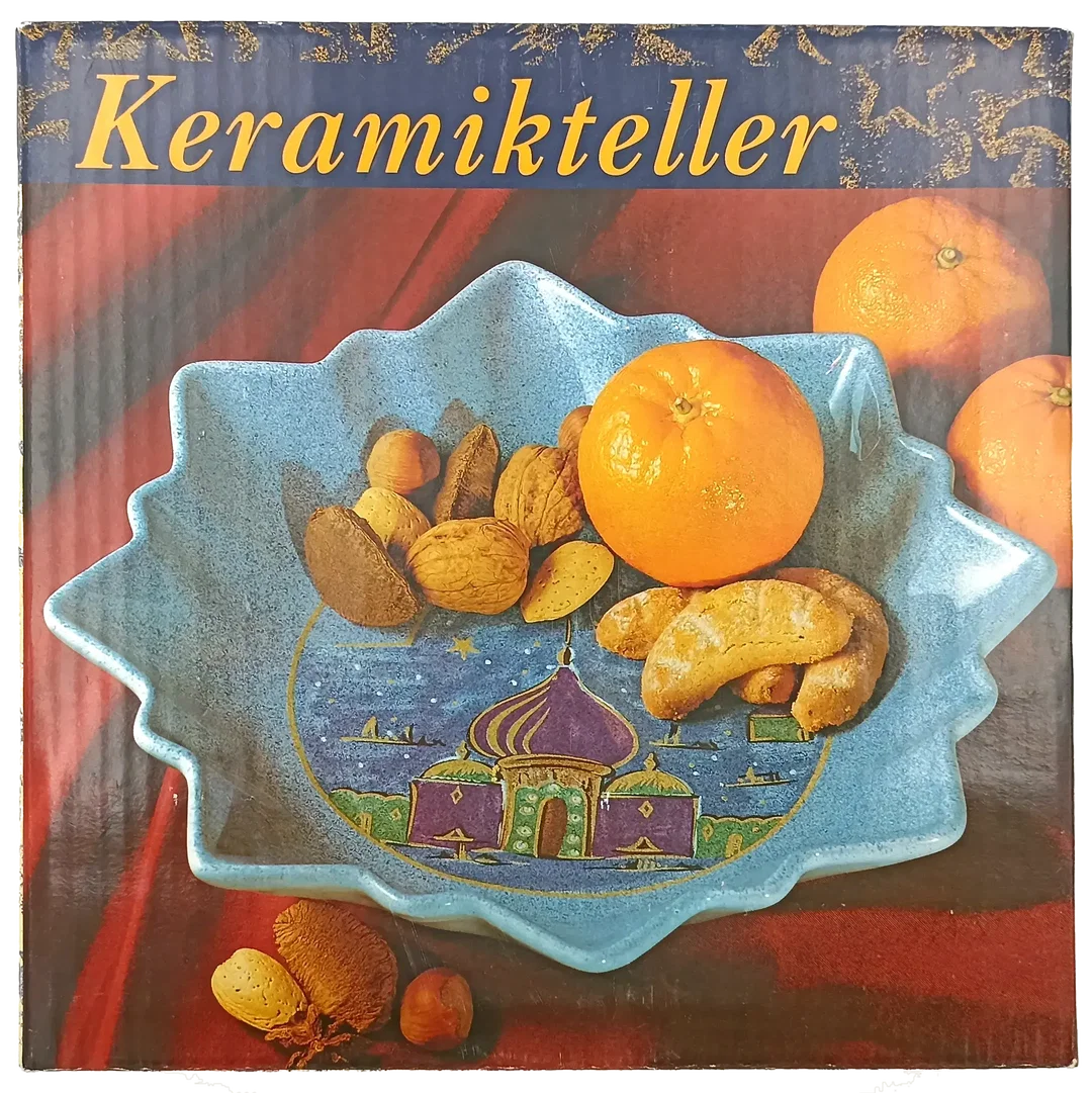 Weihnachtsteller blau gemustert – Bild 5