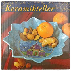 Weihnachtsteller blau gemustert - Bild 5