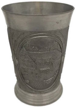 Zinnbecher Set mit Relief, 4 Stück, ca. 9–10 cm - Bild 6