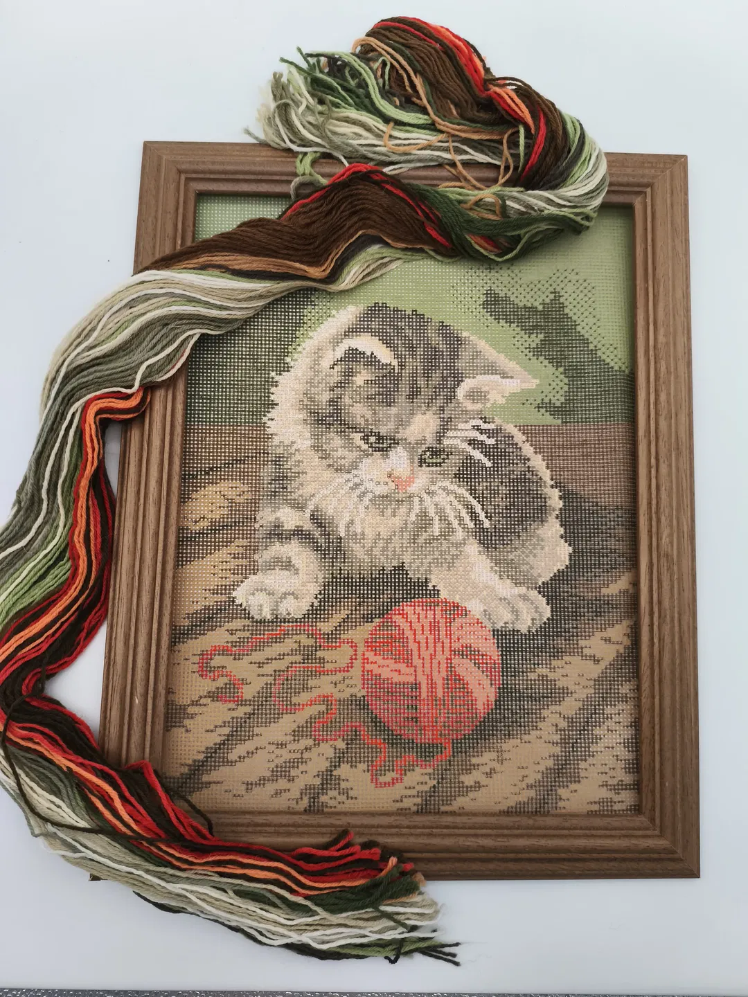 Gobelin Stickset mit Echtholzrahmen, Katze - Bild 4