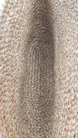 Strohhandtasche Damen mit weißen Muster - Bild 4