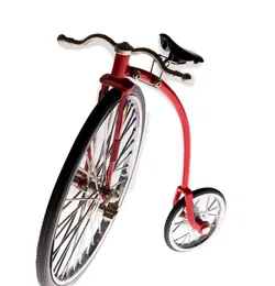 Vintage Fahrrad / Hochrad mit zwei Rädern in rot, Höhe 17cm - Bild 3