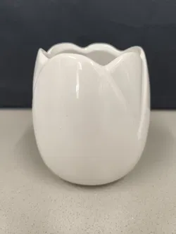 kleine Vase, Übertopf, weiß - Bild 1