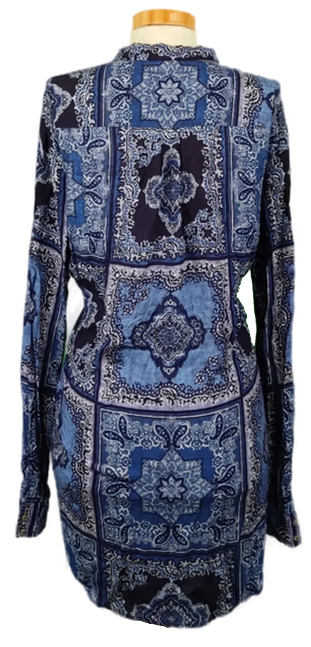 Esprit Damenbluse gemustert blau Gr. S – Bild 2