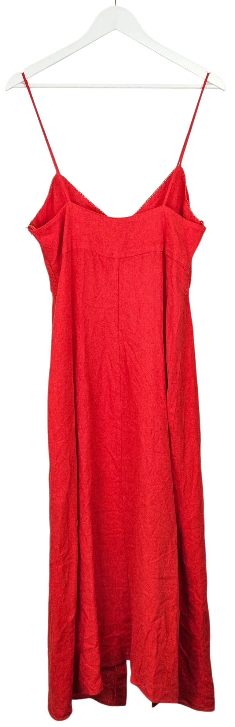ZARA Damen Leinenkleid, rot - Gr. L – Bild 2