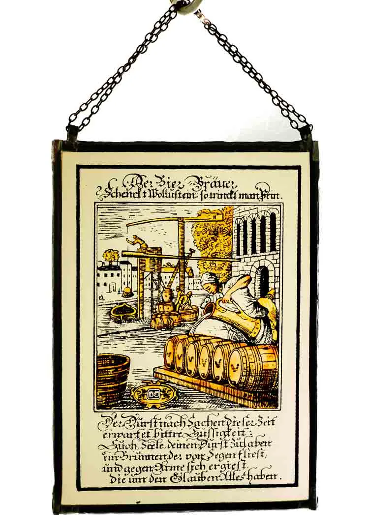 Glasbilder Set Bierbrauerei, ca. 25x18 cm, Vintage Deko (4-tlg.) - Bild 1