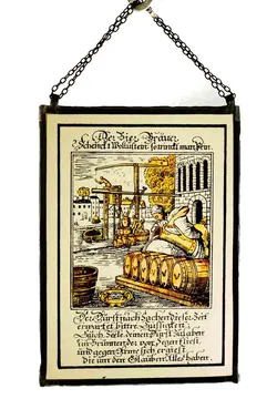 Glasbilder Set Bierbrauerei, ca. 25x18 cm, Vintage Deko (4-tlg.) - Bild 1