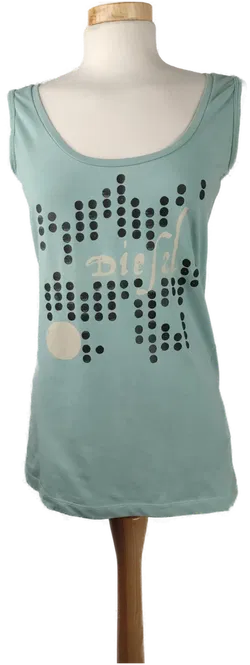 Diesel Shirt türkis  bedruckt - S/36 - Bild 1