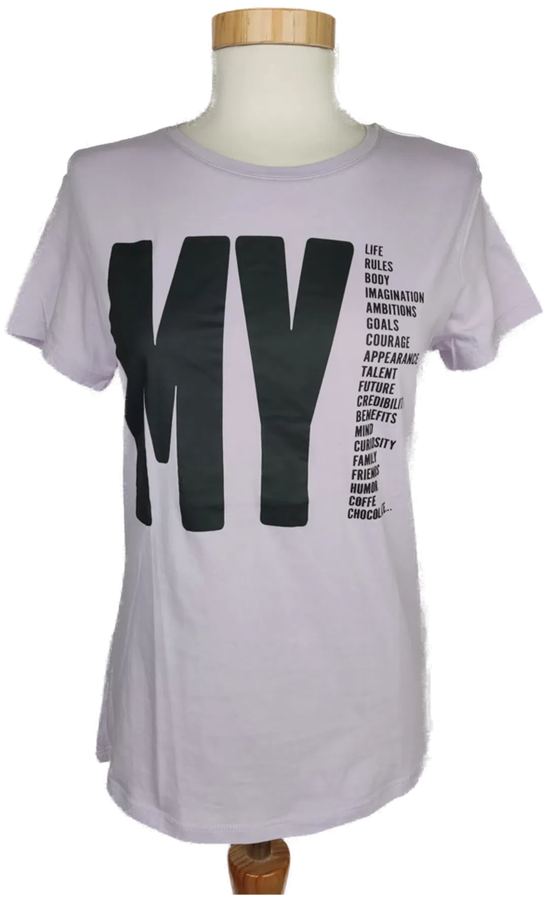 JACQUELINE de YONG Damen T-Shirt lavendel mit Druck - XS/34 - Bild 1