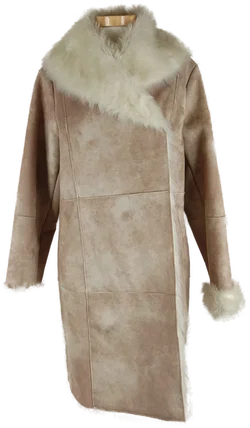 Gipsy Damen Mantel Kunstleder Beige XL/42 | Boho-Charme - Bild 3