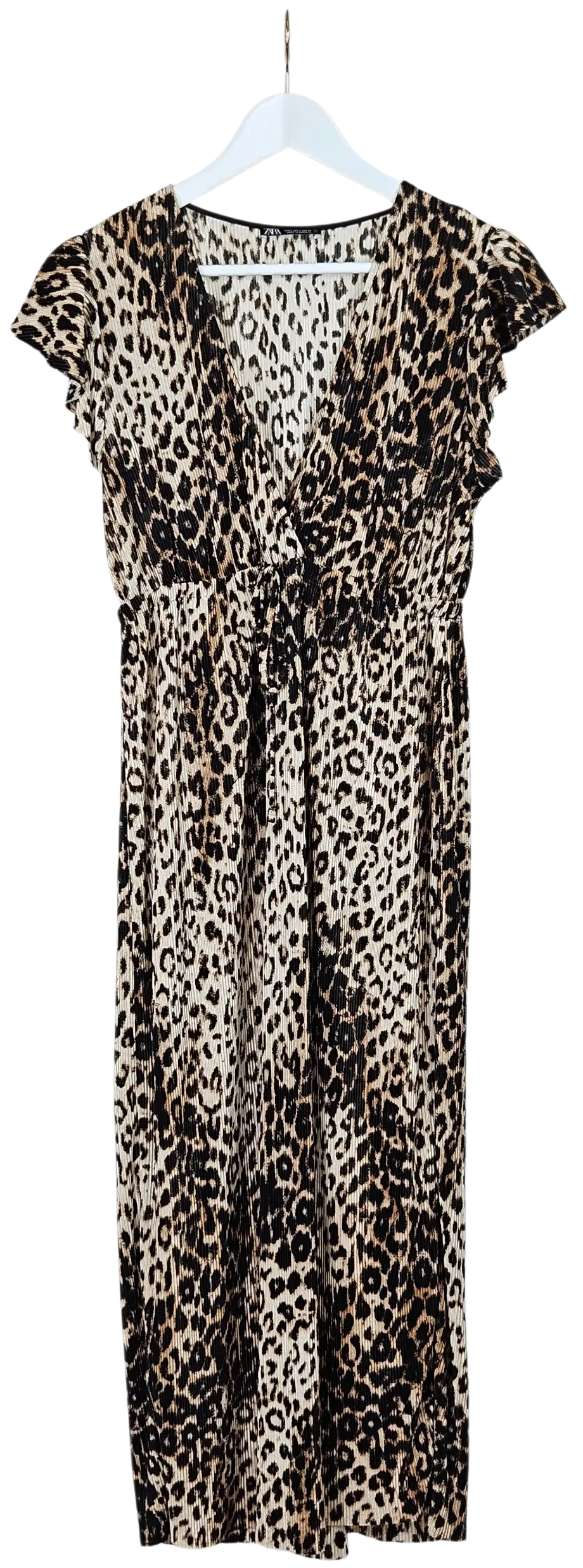 ZARA Damen Maxikleid mit Animal Print, braun - Gr. L – Bild 1