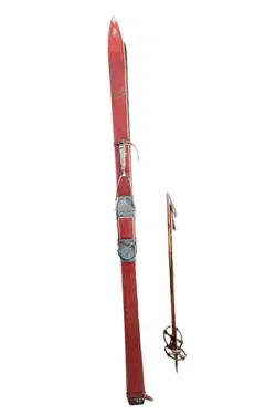 Ski Vintage Set: Hagan Skier mit Geschichte, Bindung und Stöcken - Bild 2