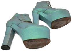 El Dantes Damen Glitter Plateau-Boots, türkis - Gr. 39 - Bild 4