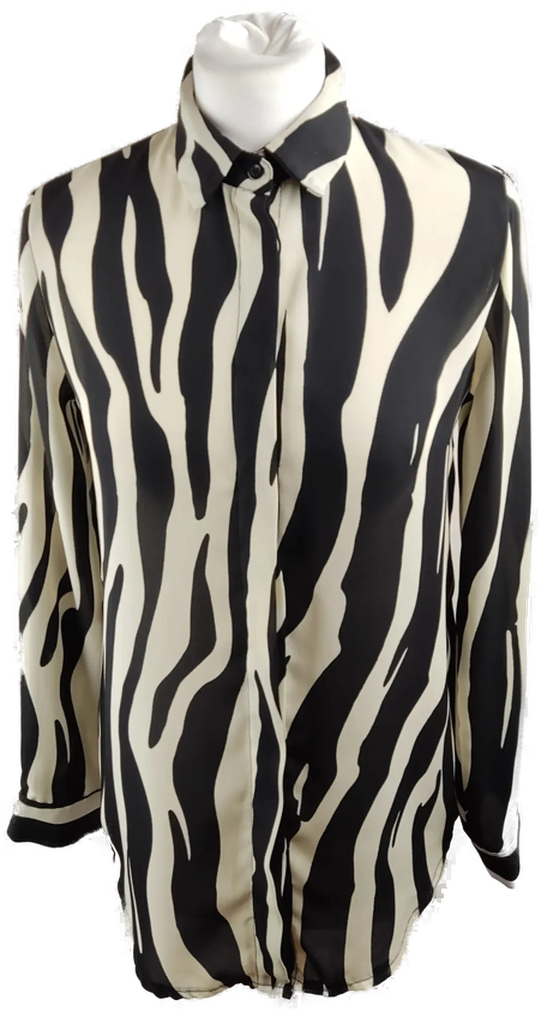 Damenhemd Größe S/36 Schwarz-Creme Gestreift | Retro-Charme – Bild 1