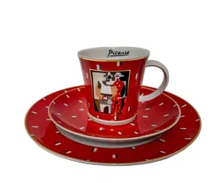Picasso Porzellan-Set „Pierrot et Arlequin“ – Tasse mit Teller – Vorschau 1