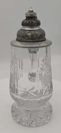 Bierkrug Kristallglas Antik - Bild 3