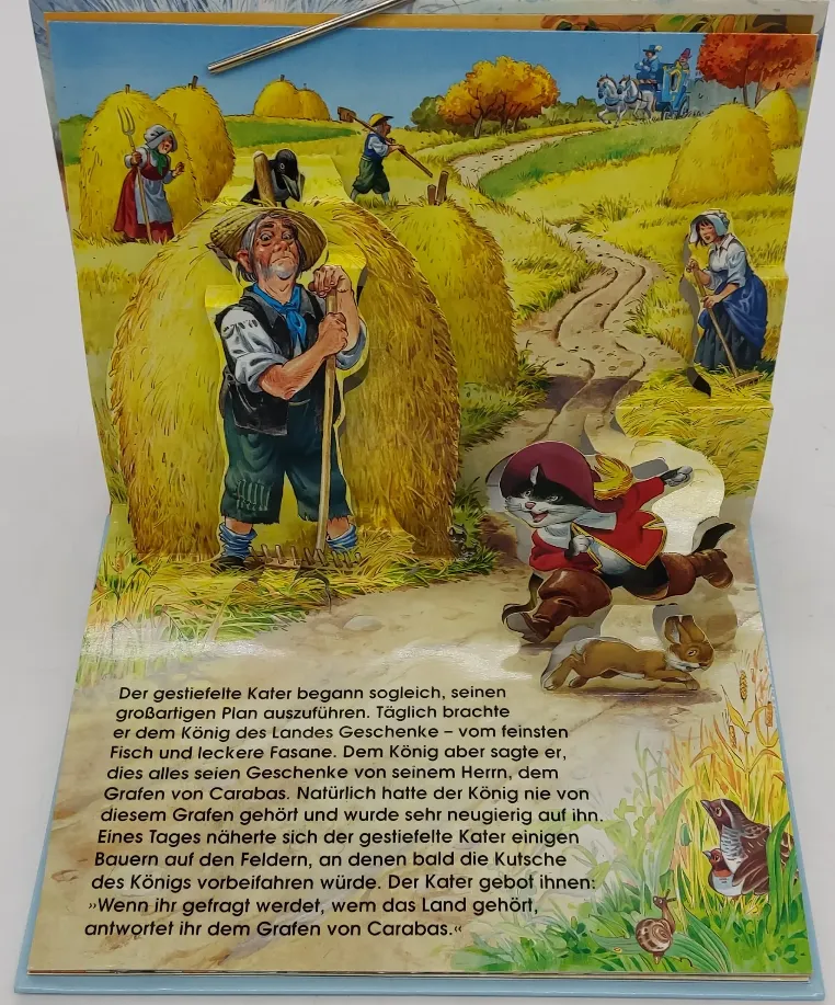 2 Stück Aufklapp-Bilderbücher (Pop-up-Buch) "Alice im Wunderland" und "Der gestiefelte Kater" – Bild 3