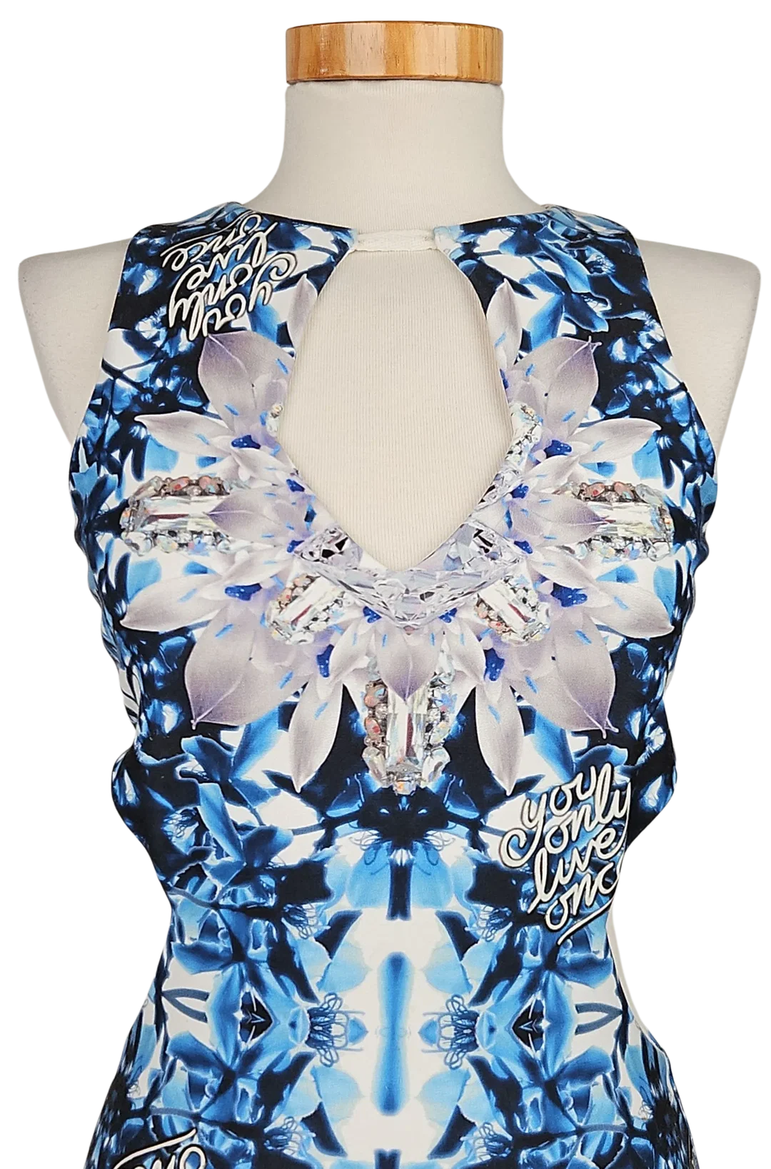 PHILIPP PLEIN Damen Minikleid, blau/weiß - Gr. S  – Bild 4