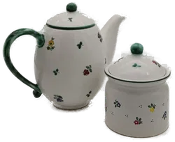 Gmunder Keramik kanne mit  Zuckerbehälter - Bild 3