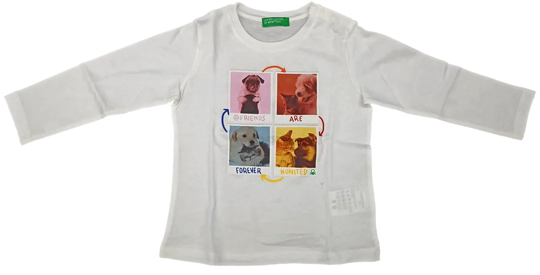 United Colors of Benetton Kindershirt weiß Gr. 82 – Bild 1