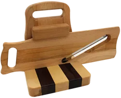 Hobel aus Holz – traditioneller Gemüsehobel mit Edelstahlklinge und Schneidebrett - Bild 2