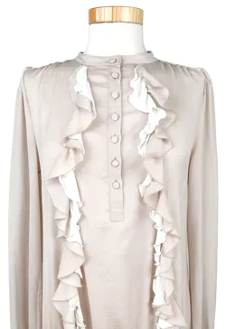 Patrizia Pepe Damenbluse mit Rüschen, beige - Gr. 40 - Bild 3