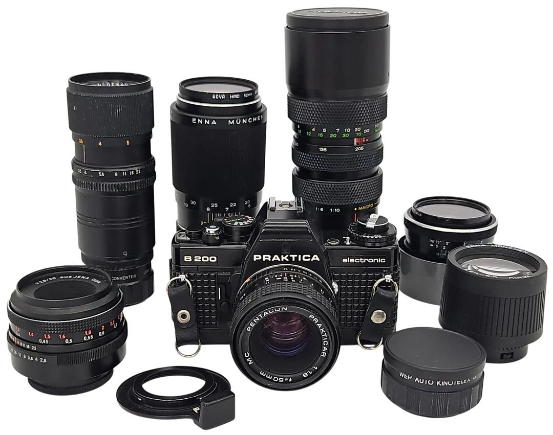 PRAKTICA B200 ELECTRONIC - analoge Kamera - inkl. verschiedene Objektive  - Bild 1