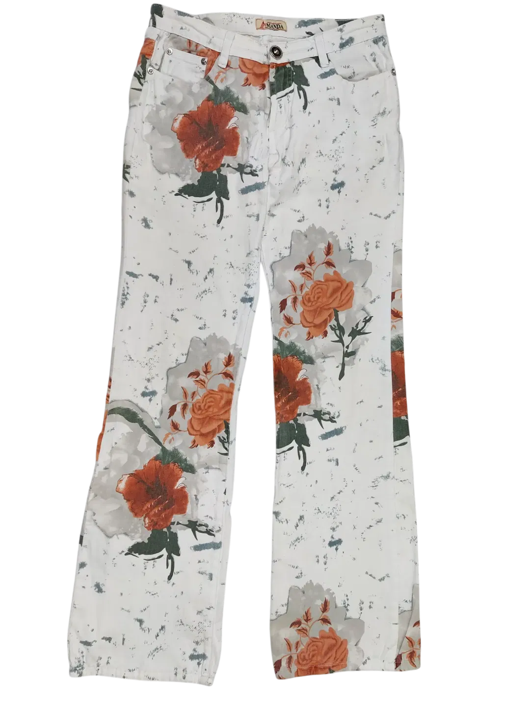 Amanda Damen Hose, weiß/florales Muster - Gr. M - Bild 4