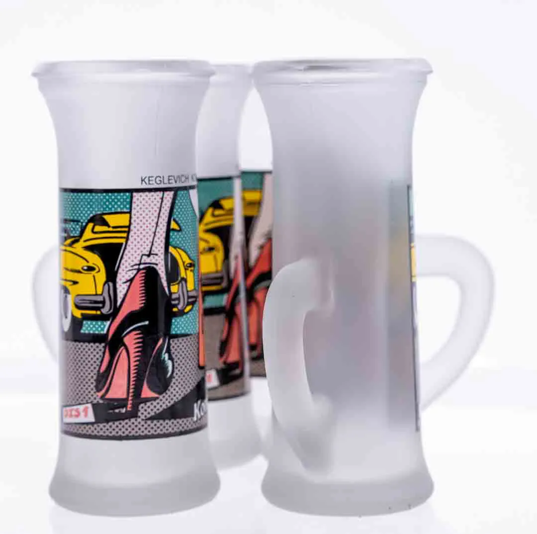 KEGLEVICH Komix '99 Wodka Schnapsglas Set mit Pop Art Motiv (5 Stück) – Bild 2