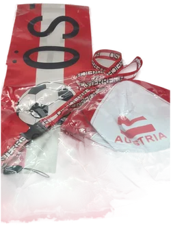 Fußball Fanartikel Österreich Schal, Schlüsselanhänger u. Kappe - Bild 1