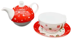 Teekanne & Teetasse mit weihnachtlichem Motiv  - Bild 2
