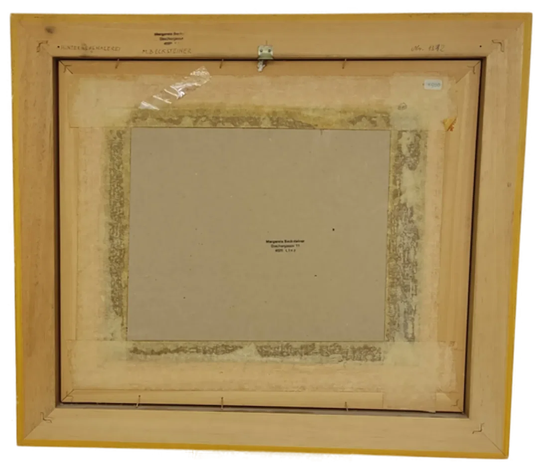 Bild Hinterglasmalerei "Bauernhof in Kärnten" mit Rahmen von Margarete Becksteiner – Bild 4