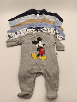 6 Baby Strampelhosen, Strampler langarm, Gr. 50/56