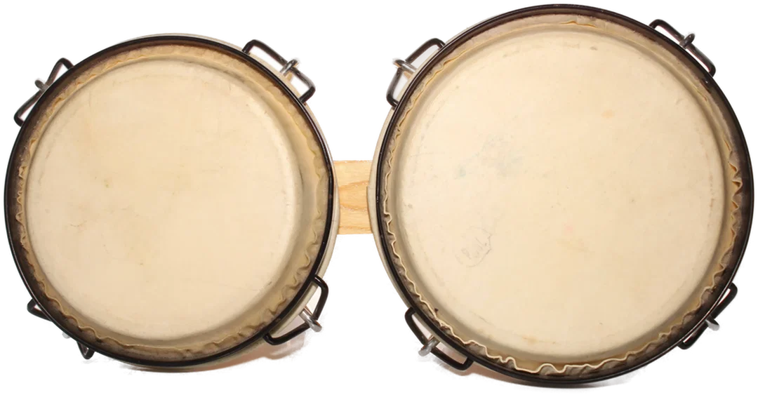 Klassische Holz-Bongos mit Naturfell – Doppelbongo-Set – Bild 2