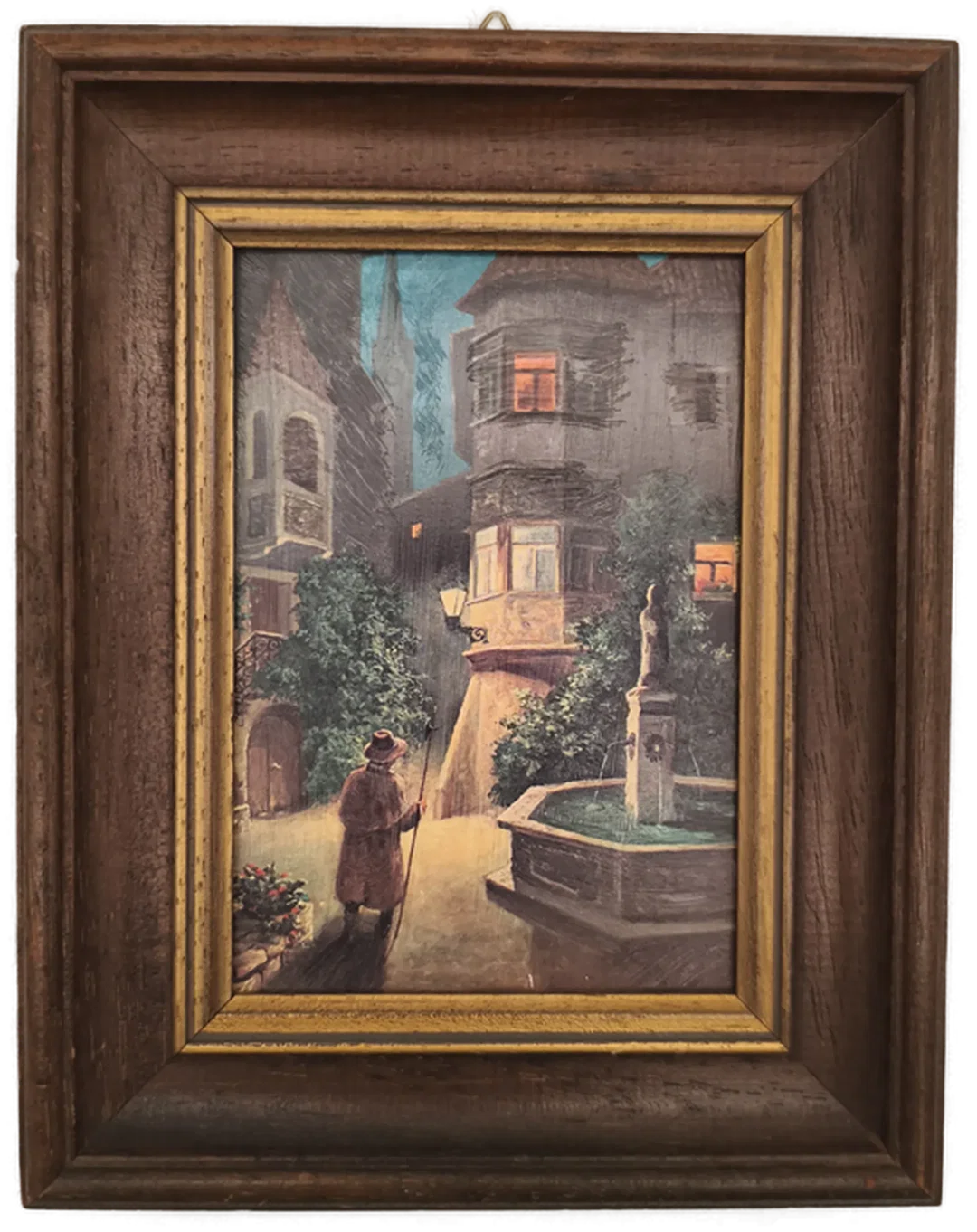 2 kleine Dekobilder mit Holzrahmen, Vintage – Bild 3