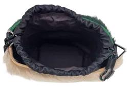 Max V. Koenig Damen plüsch Handtasche, grün/beige - Höhe ca. 29 cm  - Bild 4