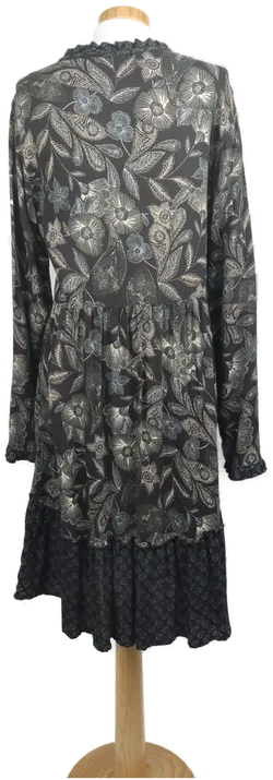 Damenkleid midi geblümt blau-grau - XL/42 - Bild 2