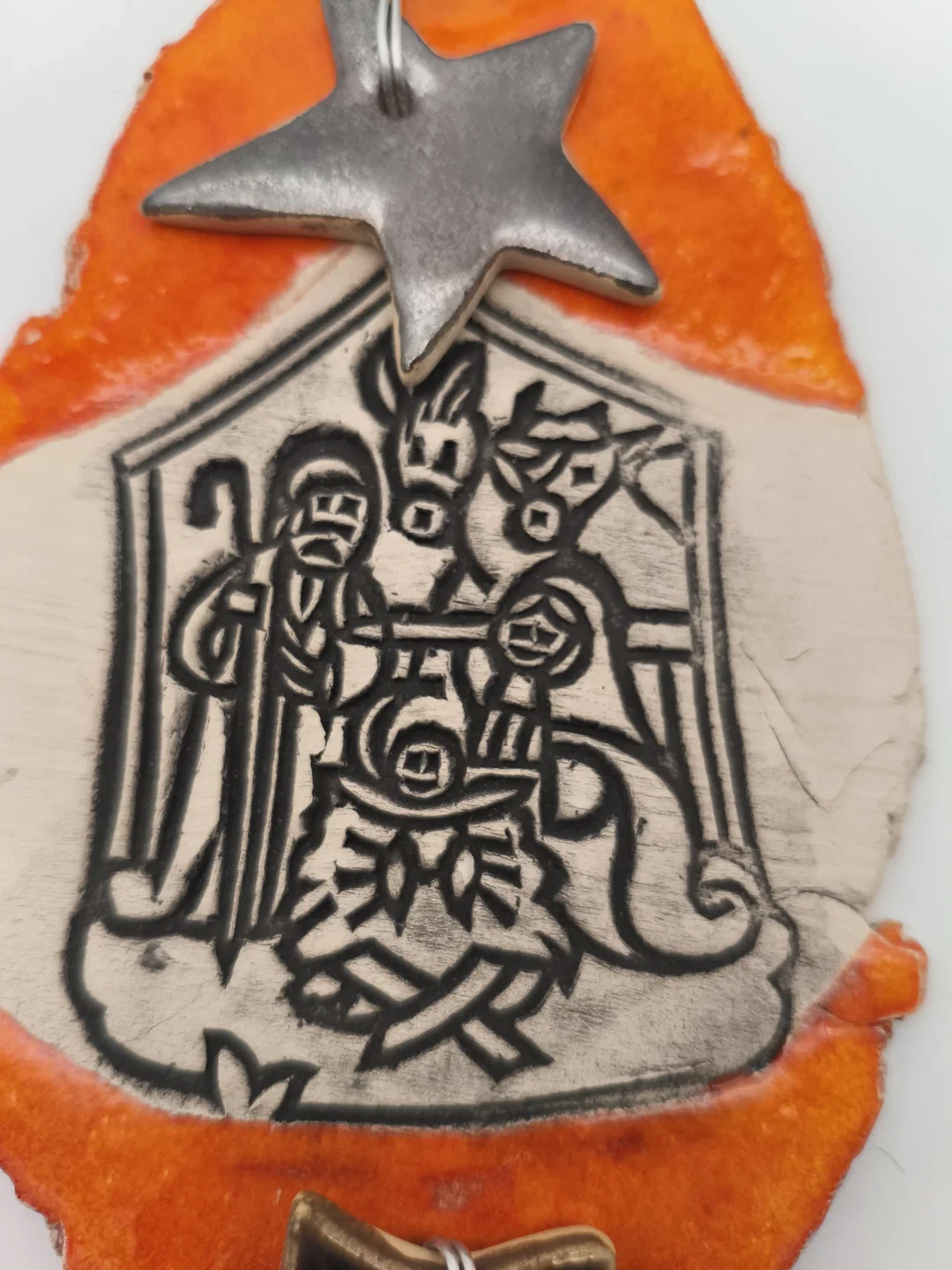 Deko Weihnachten, Keramik orange – Bild 3