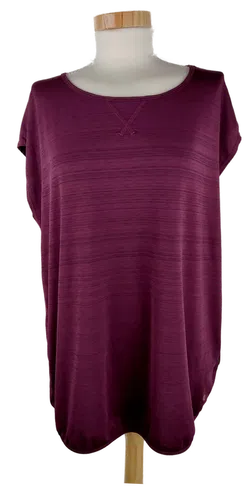Funktionsshirt 'Active Essentials by Tchibo', kurzarm mit Rundhalsausschnitt, aubergine/schwarz meliert, Größe L - Bild 1