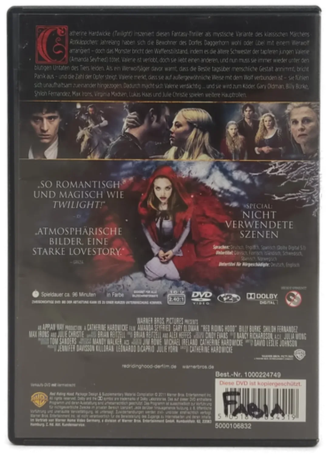 DVD "Red Riding Hood" mit Amanda Seyfried und Gary Oldman – Bild 2