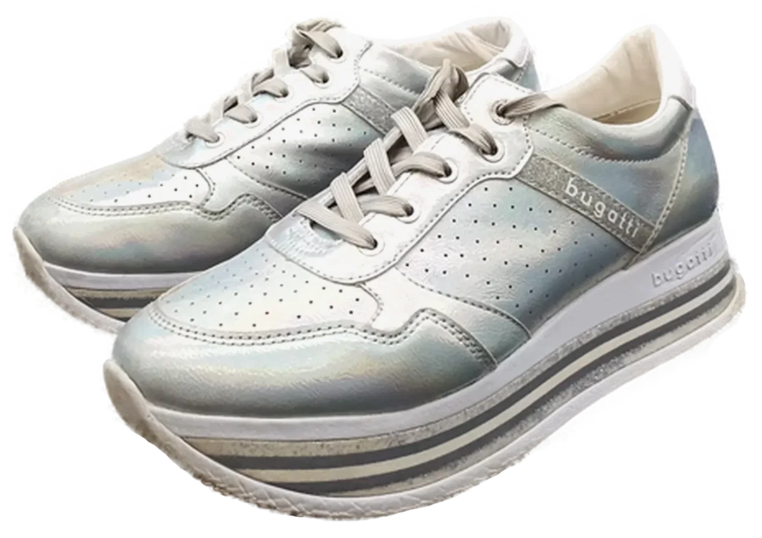 Bugatti Damen Sneaker silber mit Hologramm-Effekt Gr. 40 - Bild 4