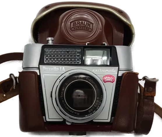 Braun Kamera Paxette I Electromatic mit Ledertasche – Bild 2