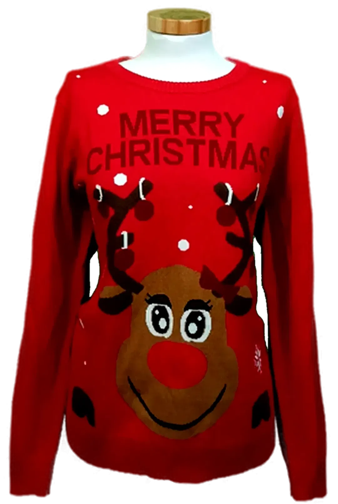 Esmara Damen Weihnachtspullover rot gemustert Gr. EUR 44/46 - Bild 1