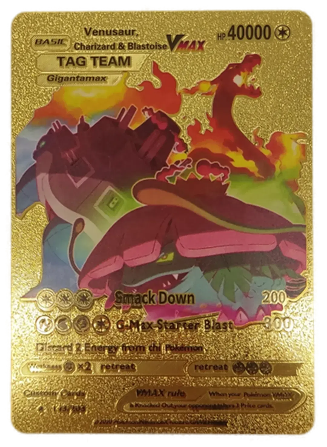  Pokémon Sammelkarte Goldfolie Venusaur,Charizard & Blastoise Vmax BASIC - Bild 1