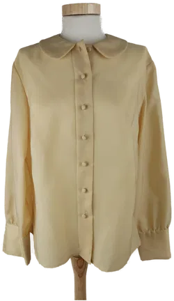 Bluse langarm mit Kragen, creme, Größe 42/44 (geschätzt) - Bild 1