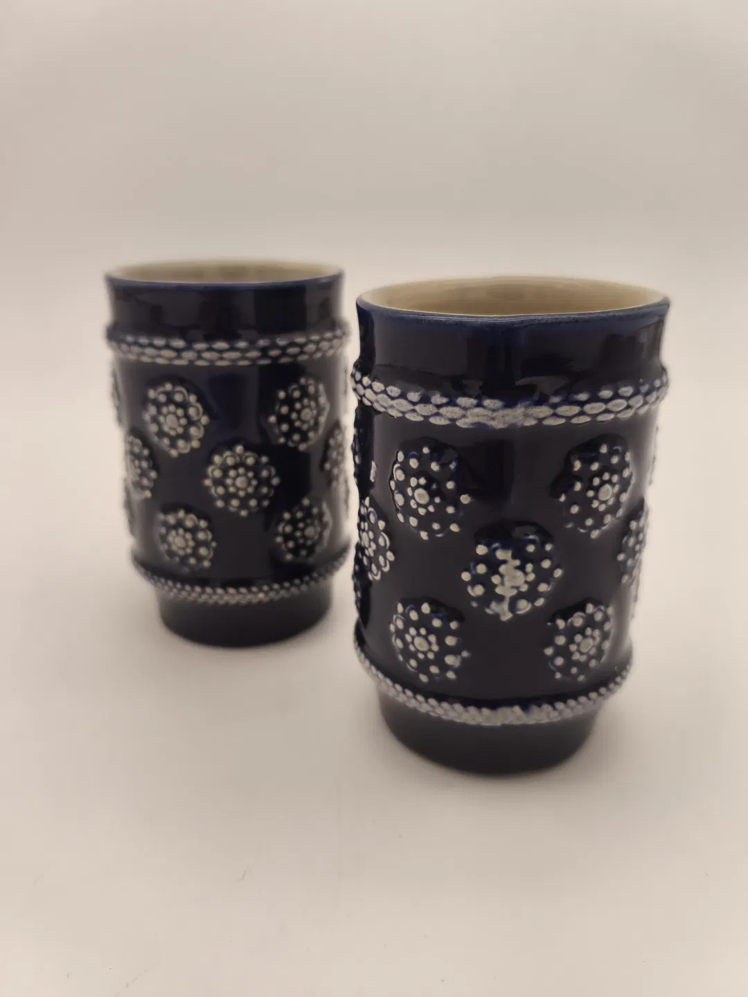 2 Keramikbecher, blau, Landhaus Cottage Style - Bild 1